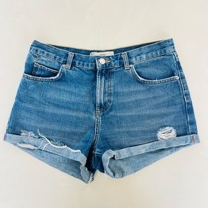 Topshop Moto Rosa High Rise Denim Shorts 8